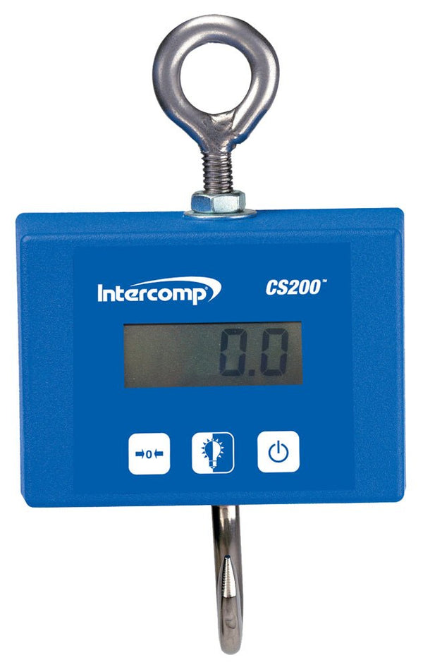 Intercomp CS200 Hanging Crane Scale – 25 to 500 lb Capacity, 0.01–0.2 lb Graduation - Titan Scale USA