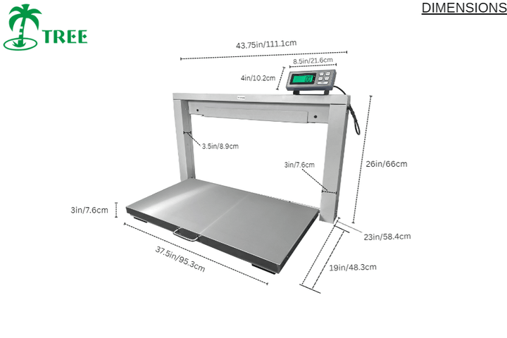 Tree | Veterinary Scale | LVS - S 700 Wall - Mounted Folding Scale – 700 lb Capacity - Titan Scale USA